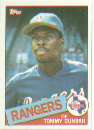 1985 Topps Baseball Cards      102     Tommy Dunbar